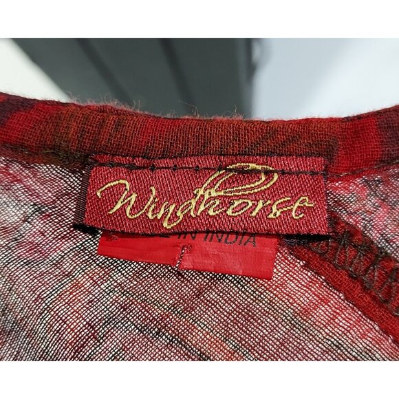 Tunic Tank Dress Winged Horse Pool Coverup Sleevless India Red Boho Beachcore - Picture 9 of 11